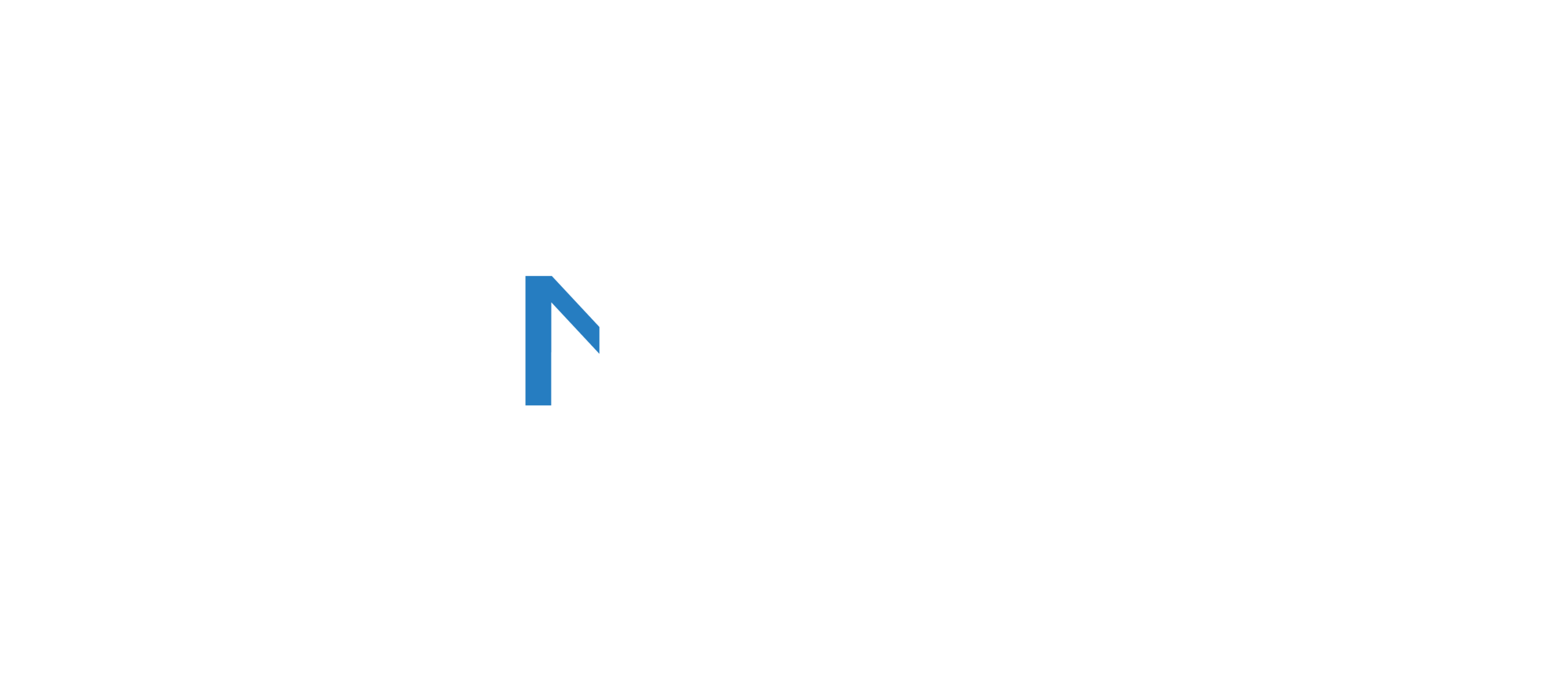 Haines Firm logo, white and blue letters